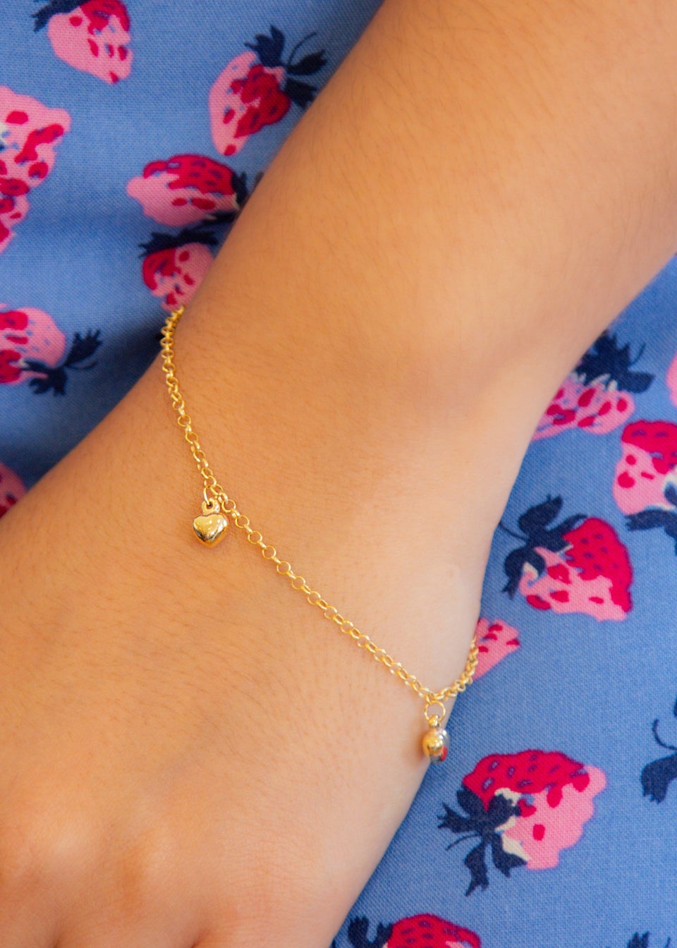 Golden Moments 9ct Yellow Gold 3Heart Belcher Bracelet