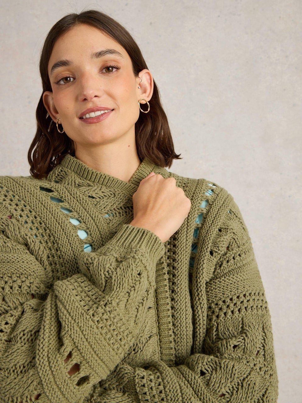 Casey Strickjacke mit Häkelmuster