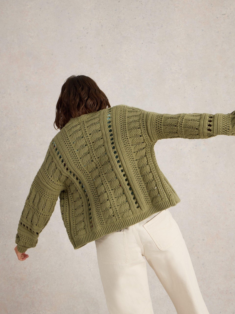 Casey Strickjacke mit Häkelmuster