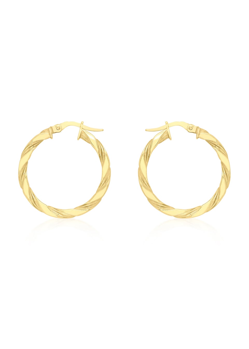 Golden Moments 9ct Yellow Gold Twist-Tube Hoop Creole Earrings