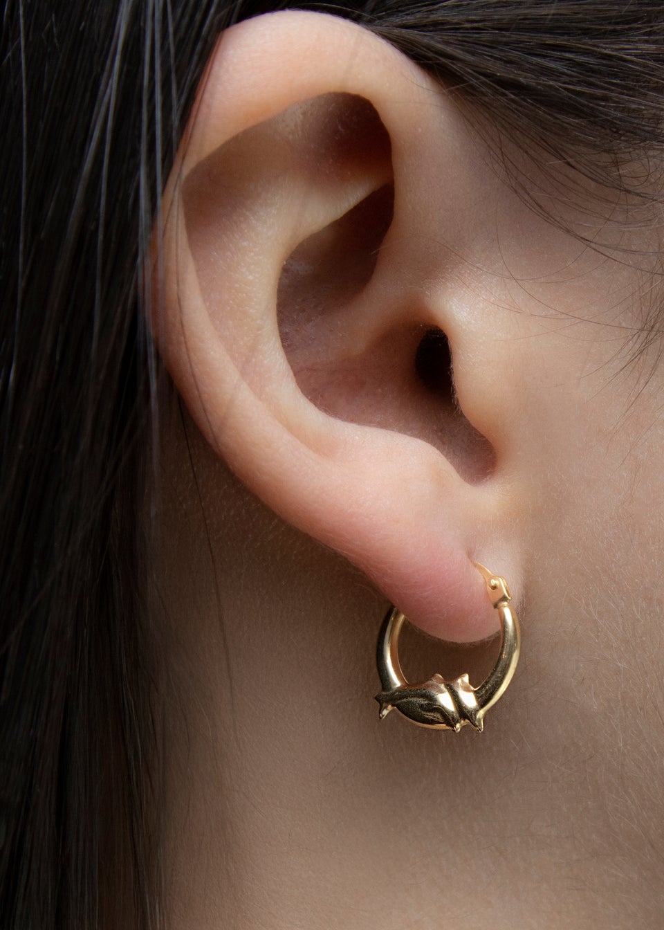 Golden Moments 9ct Yellow Gold Dolphin Creole Earrings