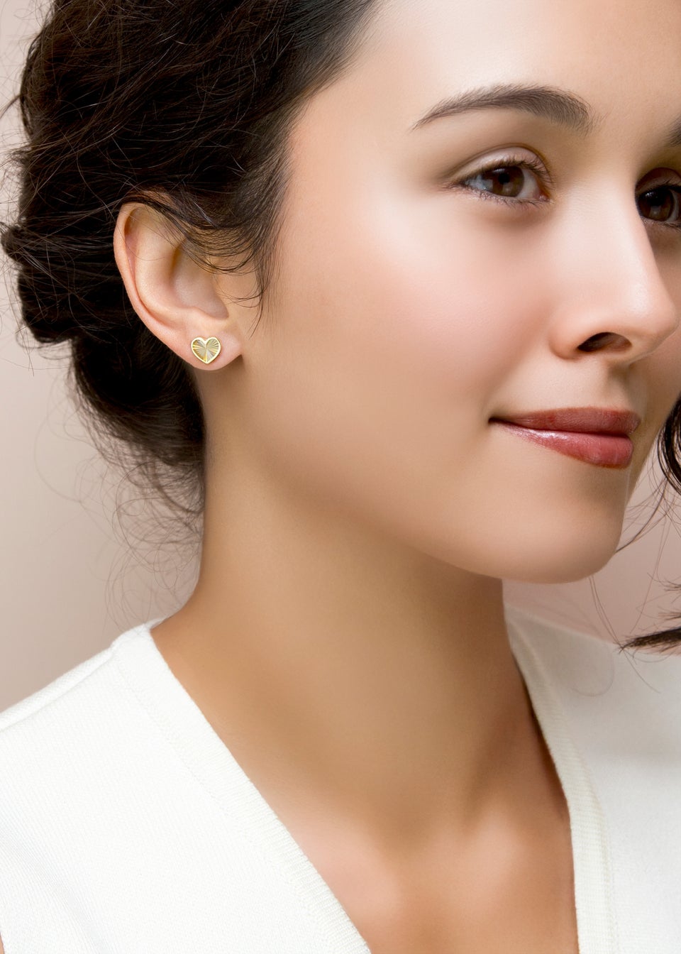 Golden Moments 9ct Yellow Gold Rainbow Heart Stud Earrings