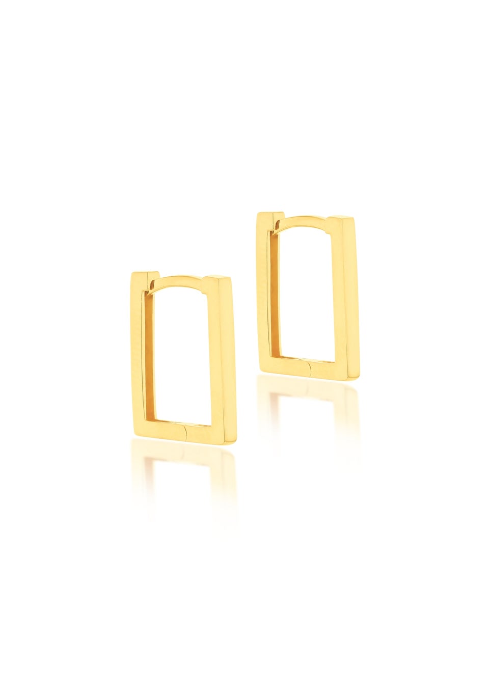 Golden Moments 9ct Yellow Gold Rectangular Hoop Earrings