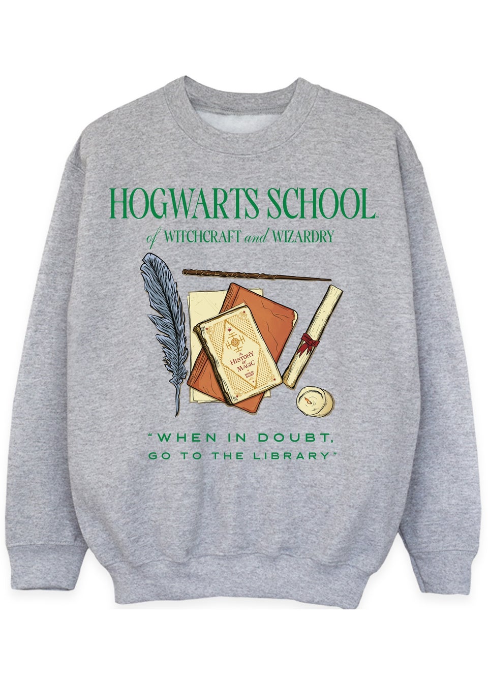 Harry Potter Grey Hogwarts School Kids Heather Sweatshirt (3-13 Years)