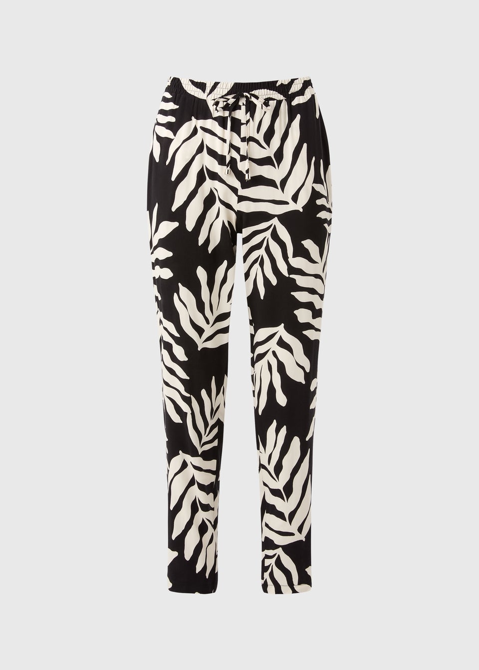 Black Leaf Tapered Trousers