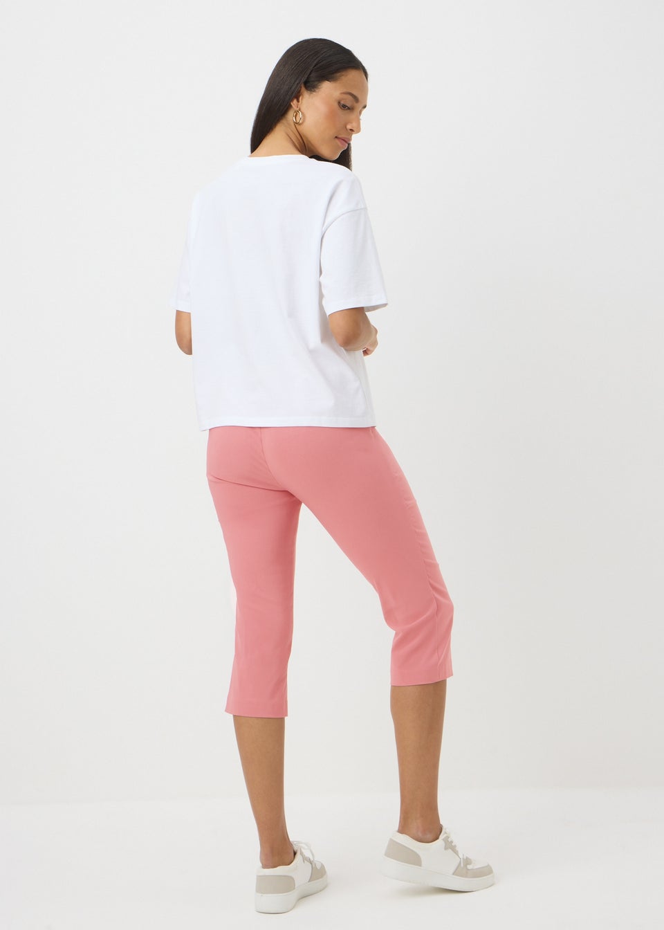 Pink Bengaline Cropped Leggings