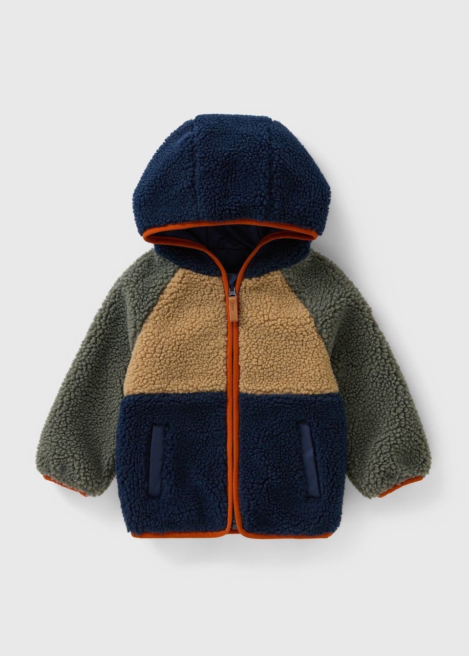 Boys Multicolour Colourblock Borg Jacket (1-7yrs)