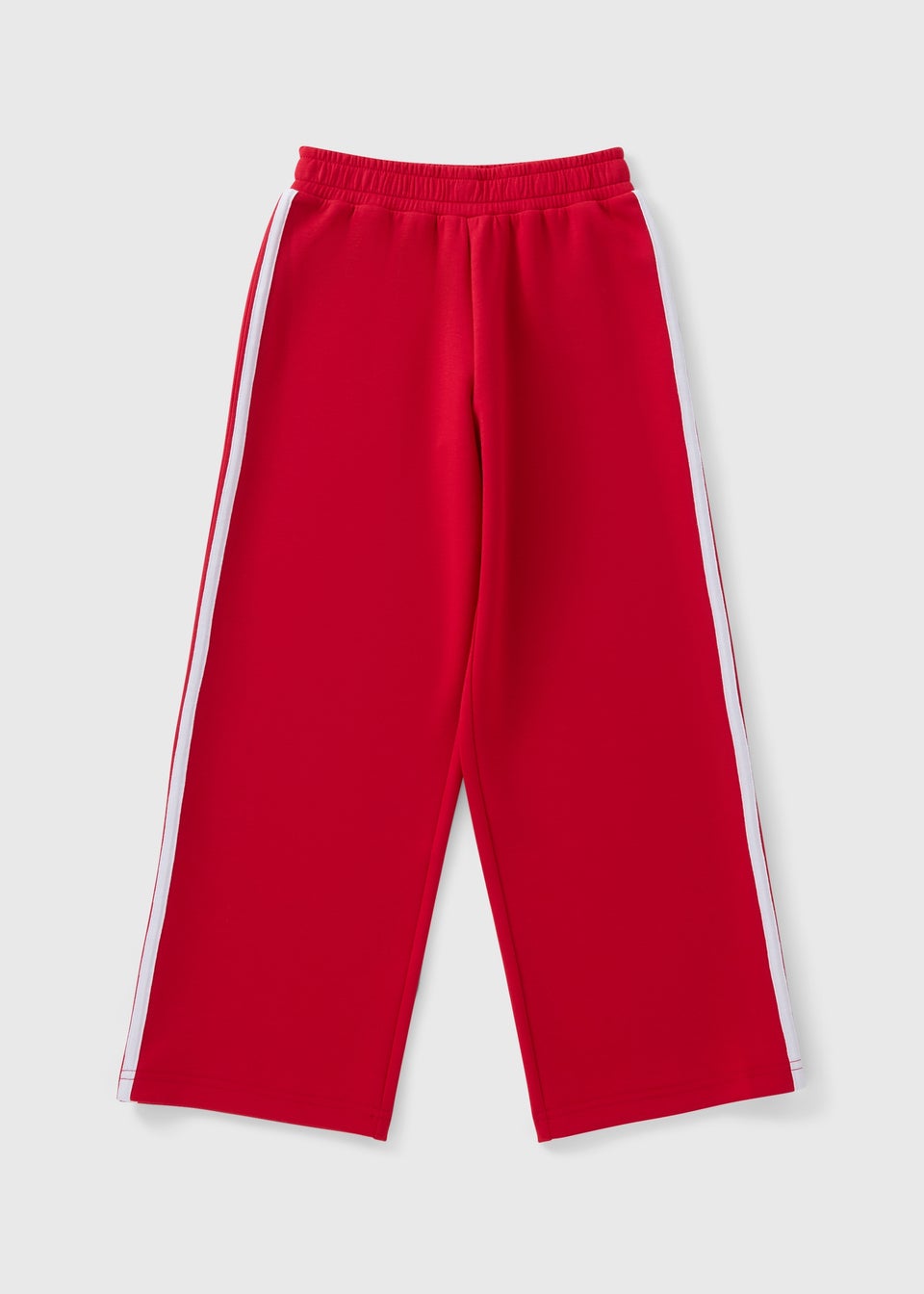 Girls Red Sports Wide Leg Jogging Bottoms (7-15yrs)