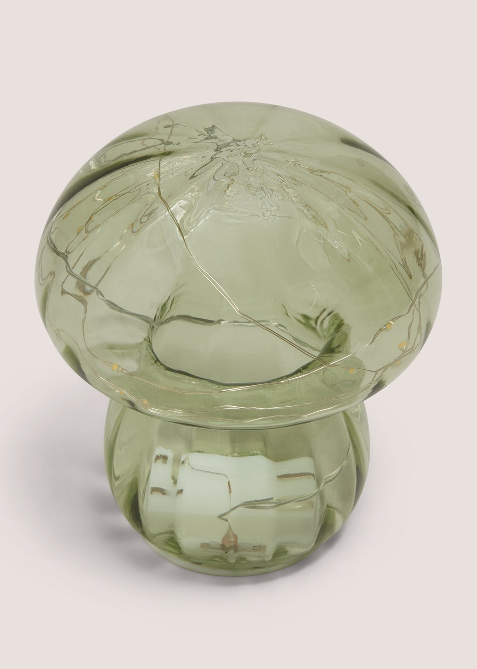 Green Glass LED Mushroom