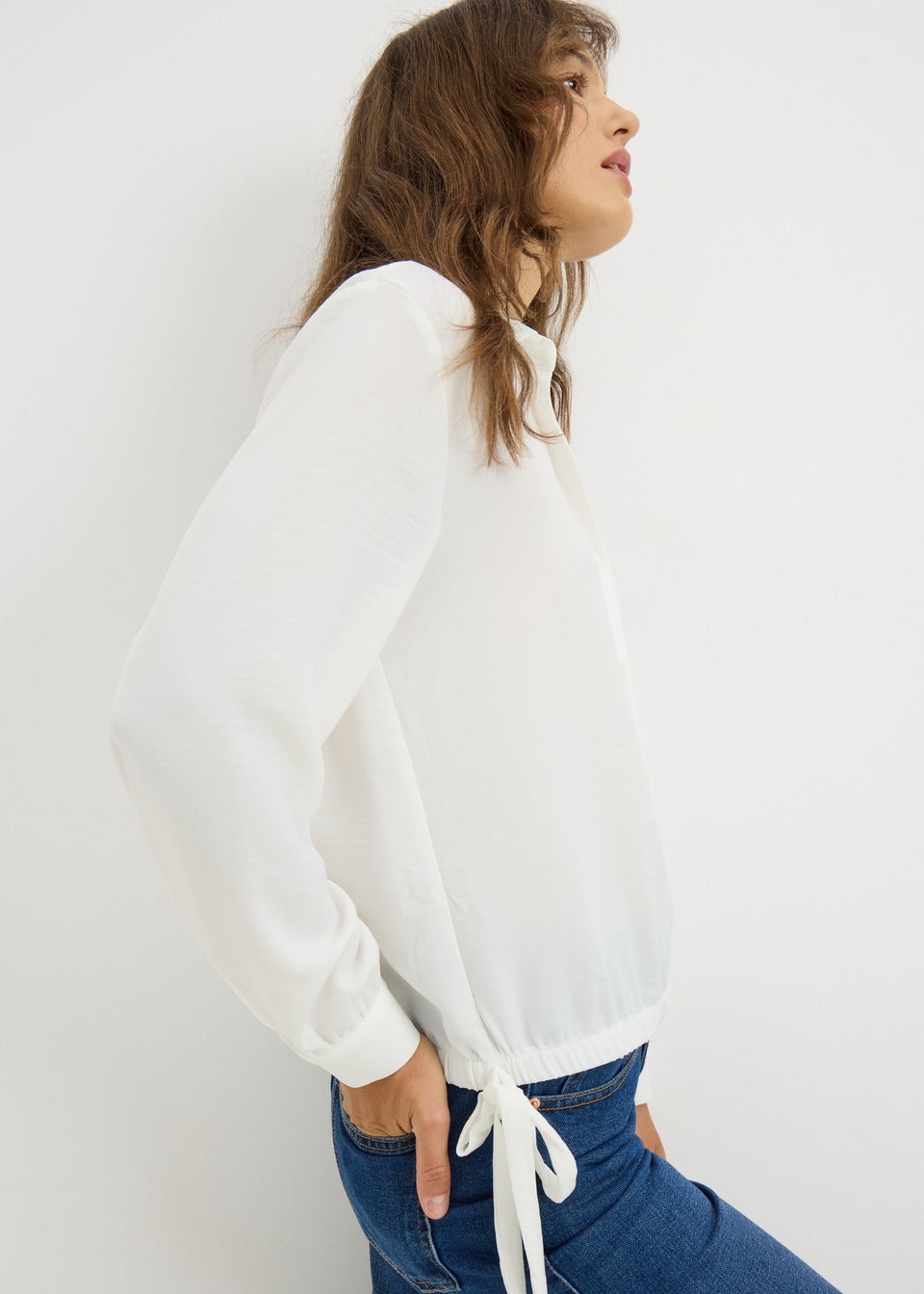 White Drawstring Shirt