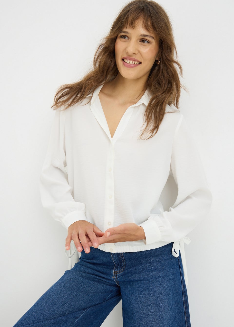 White Drawstring Shirt