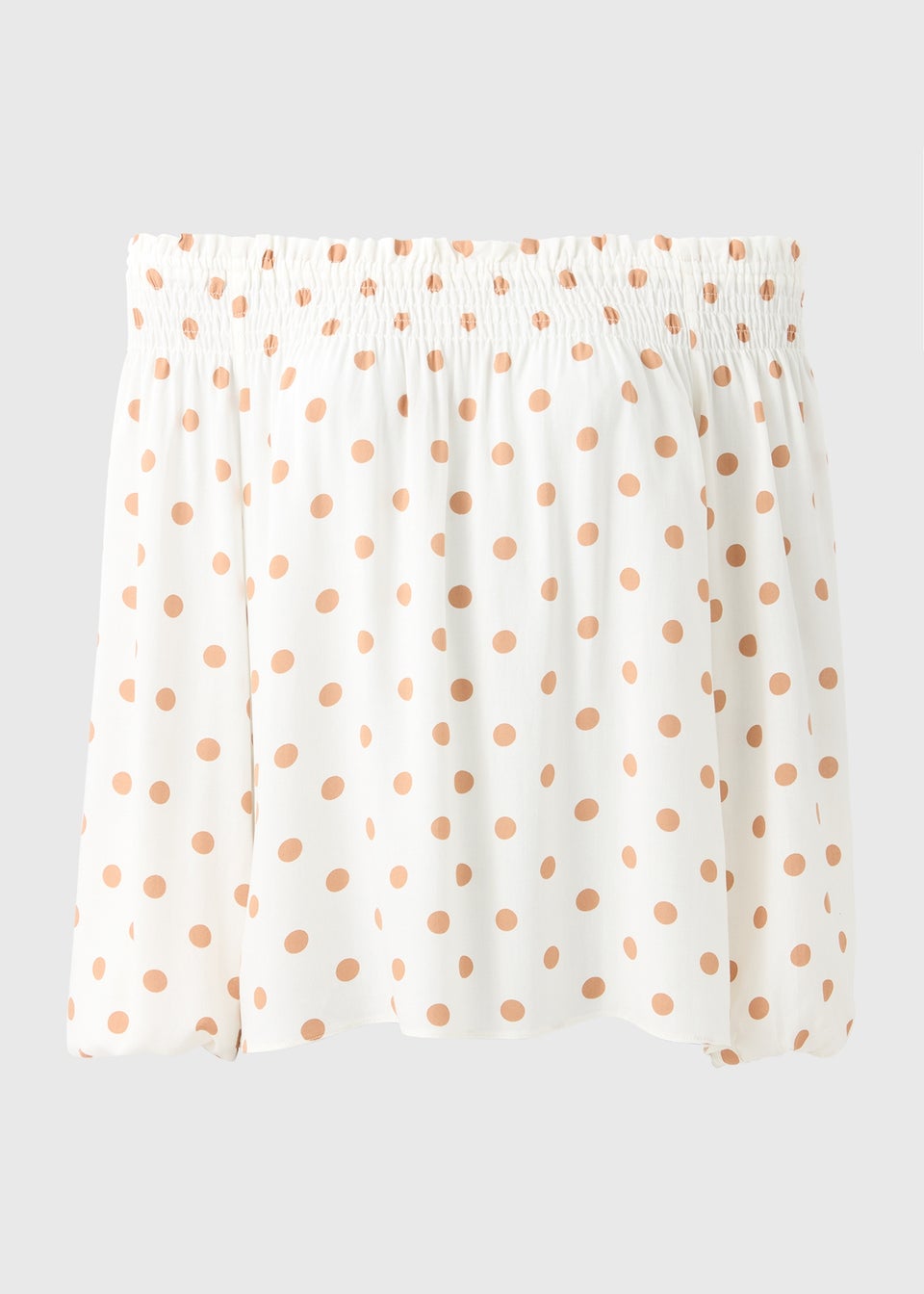 Brown Spot Print Badot Top