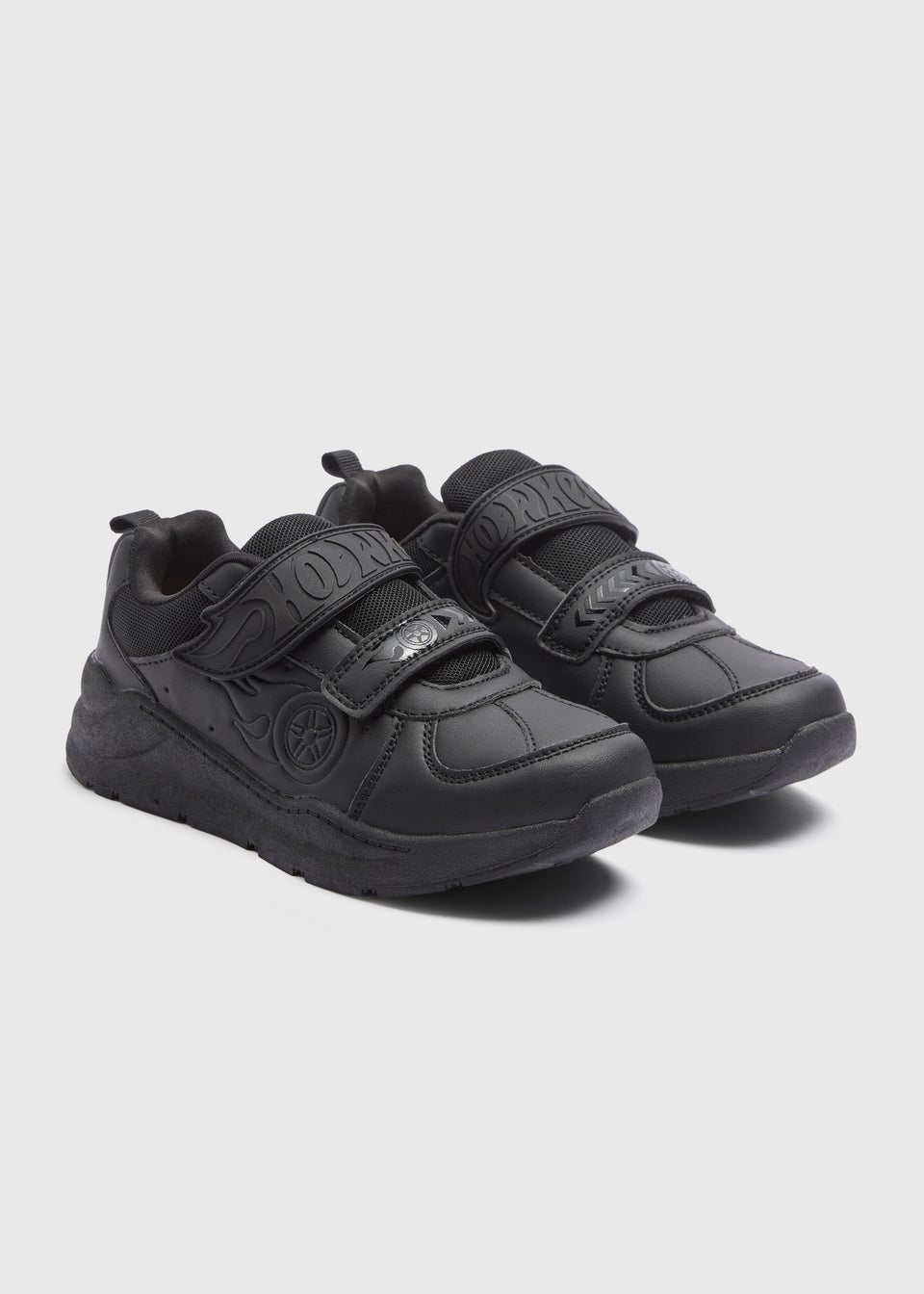 Boys Hot Wheels Black Light Up School Shoes (Younger 8 - Older 2)