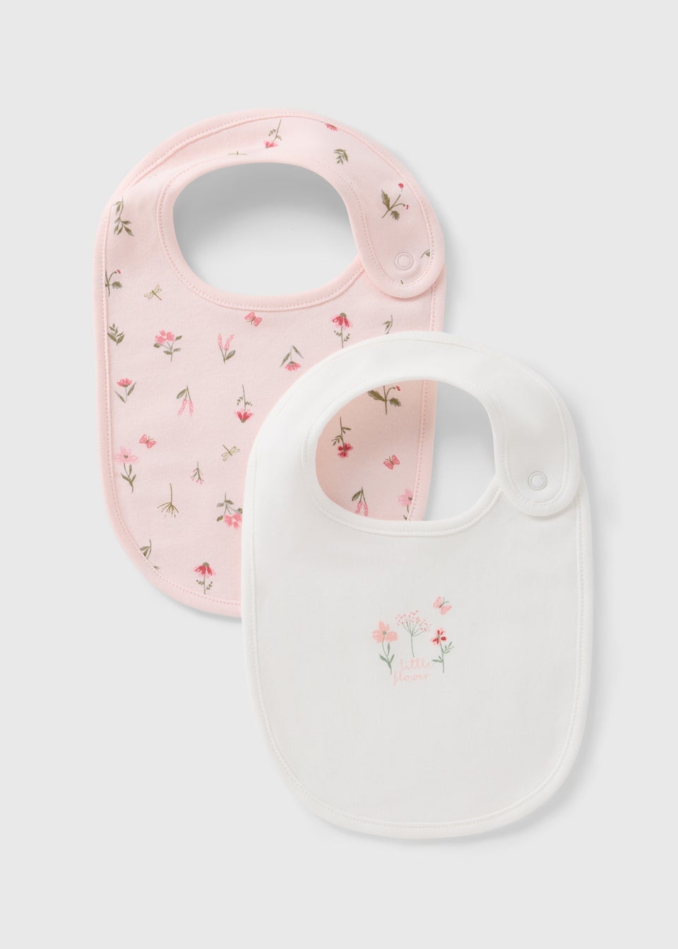Baby Pink Floral Frill Bibs