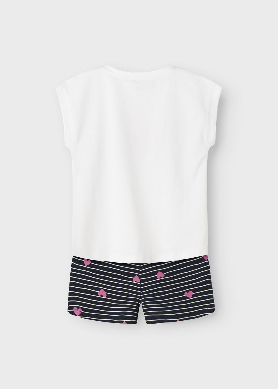 Name It Girls White Heart Top & Shorts Set (1.5-7yrs)