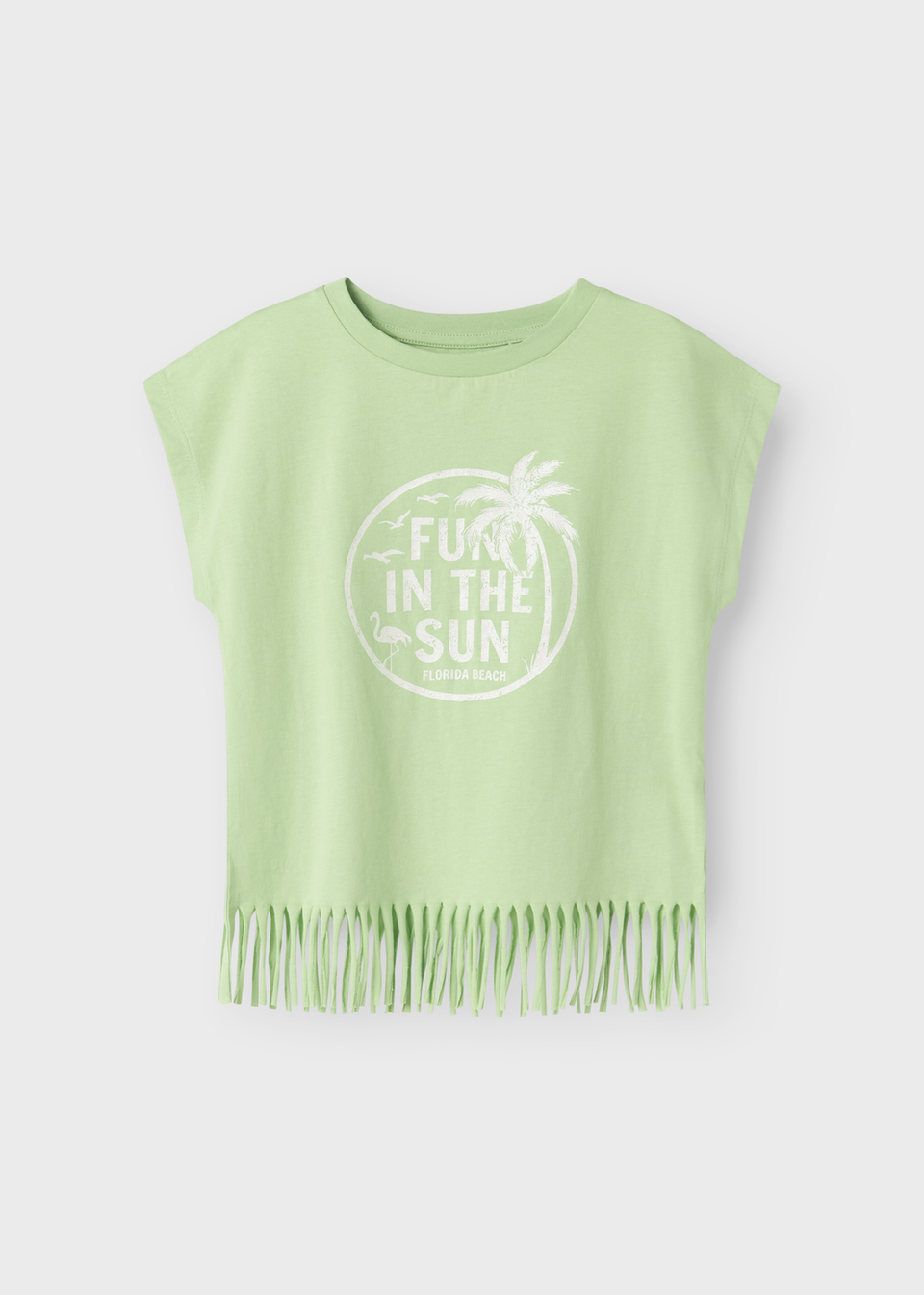 Name It Girls Green Florida Beach Tassel T-Shirt (6-12yrs)
