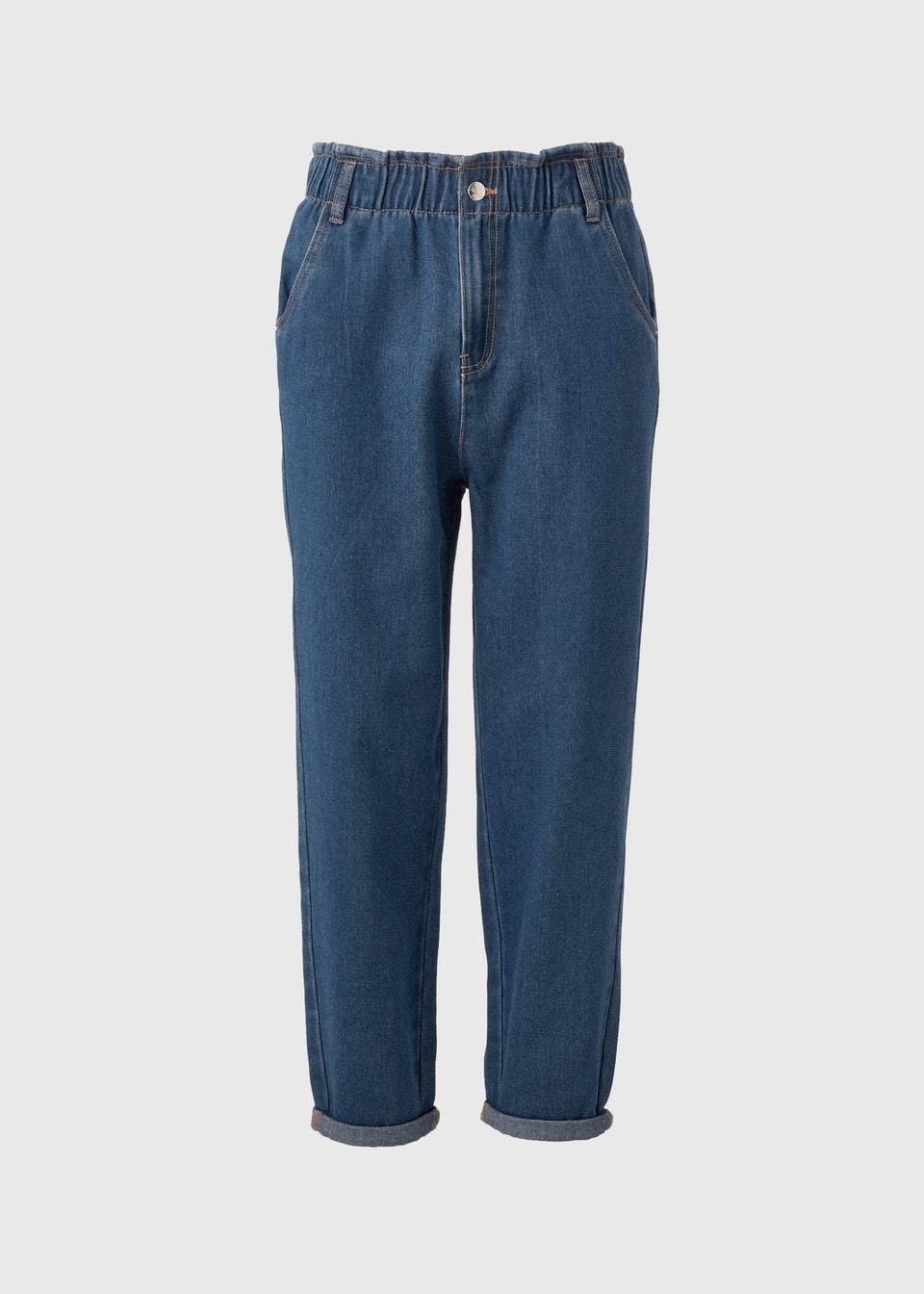 Dark Wash Paper Bag Jeans