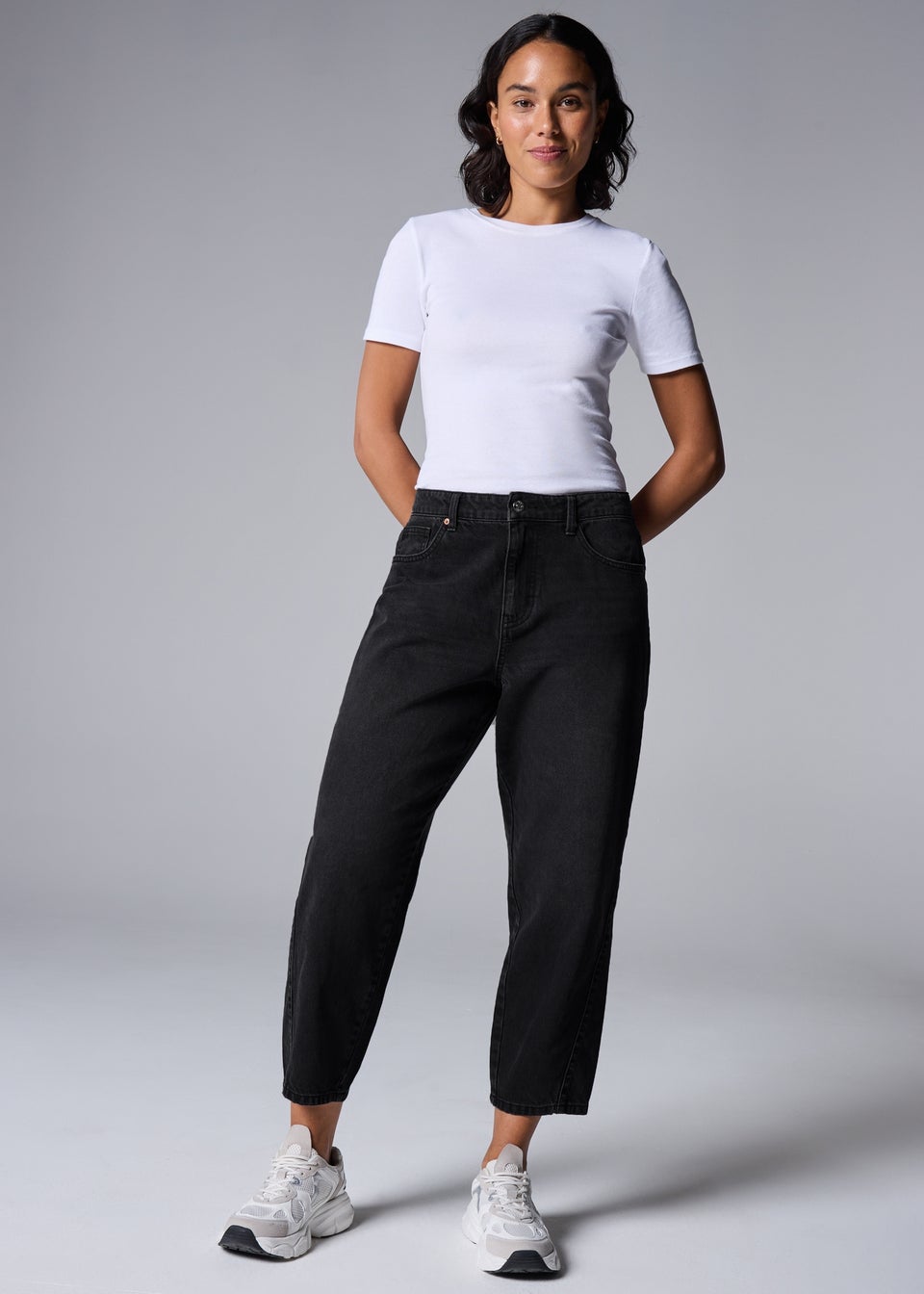 Black Barrel Leg Jeans