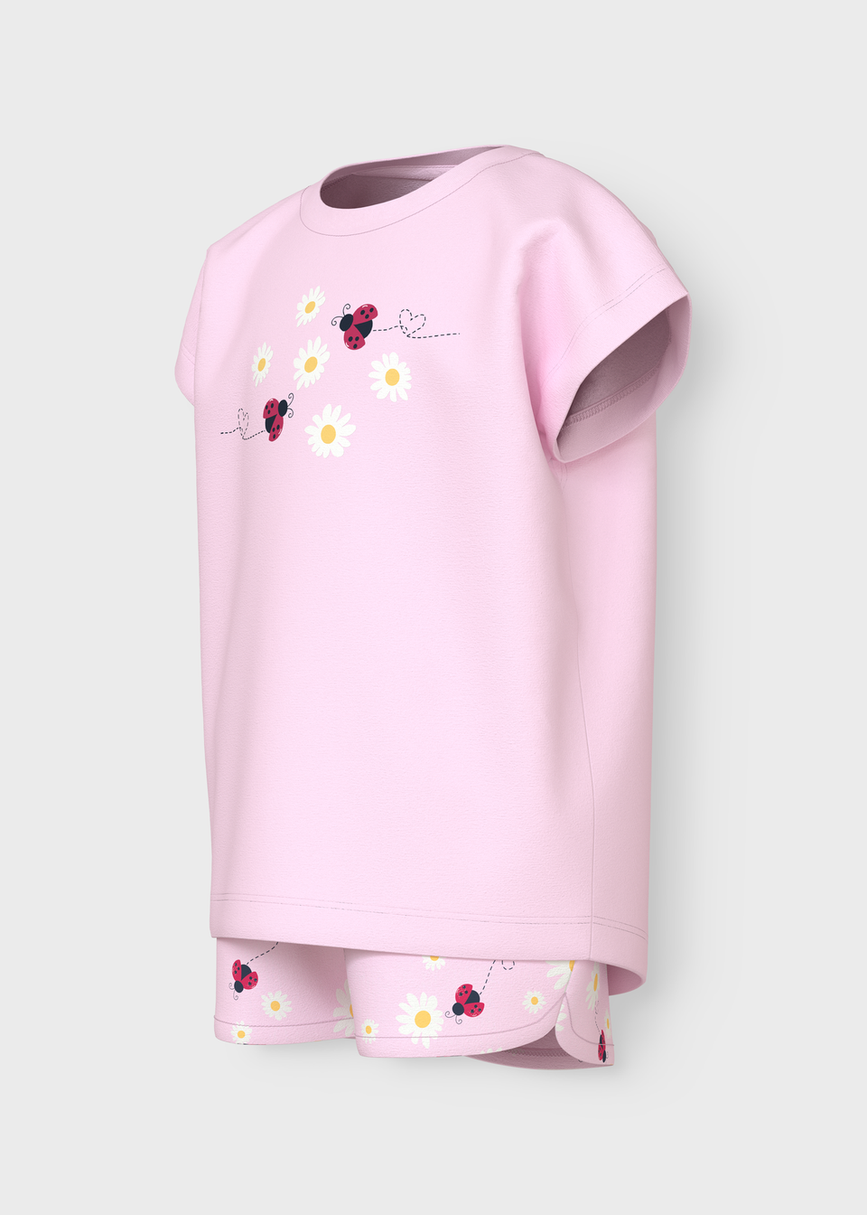 Name It Girls Pink Daisy Top & Short Set (1.5-7yrs)