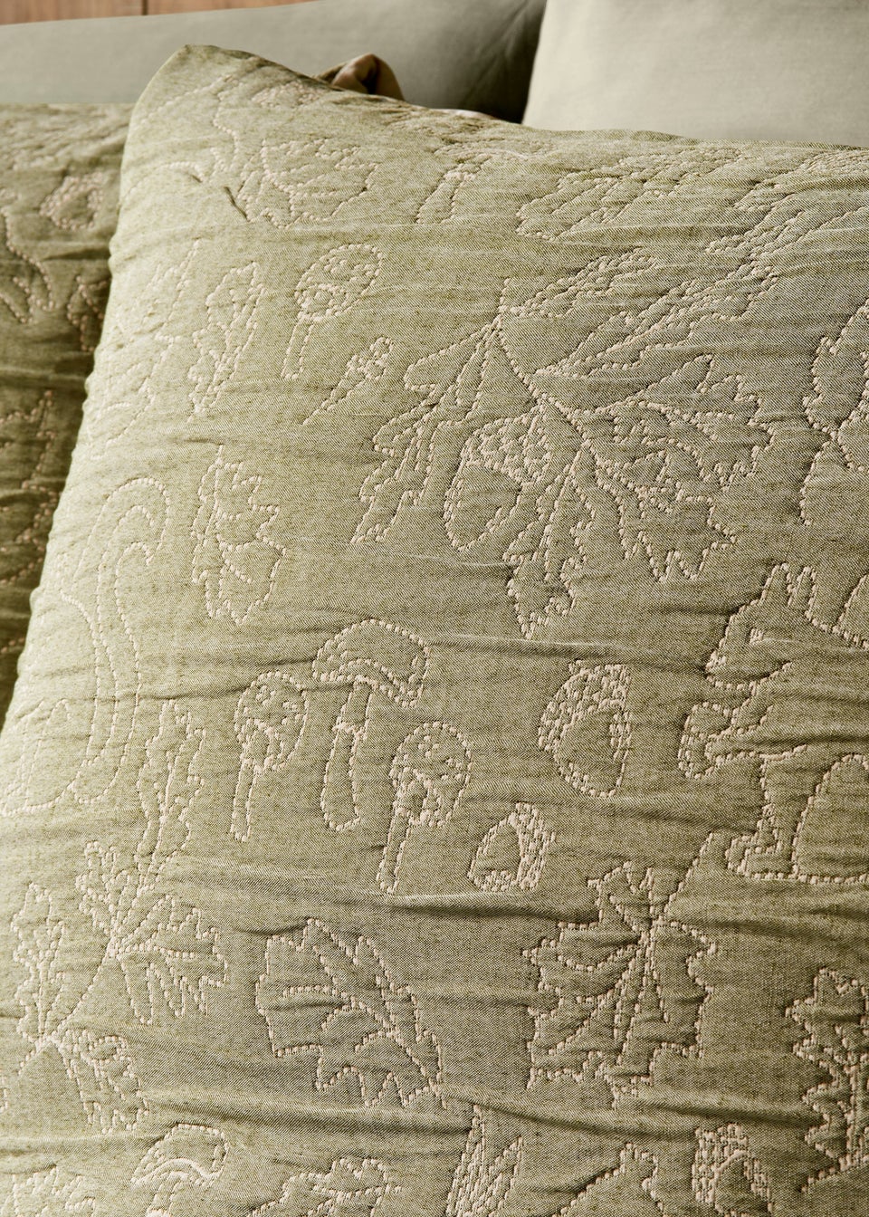 Green Woodland Stitch Duvet Set