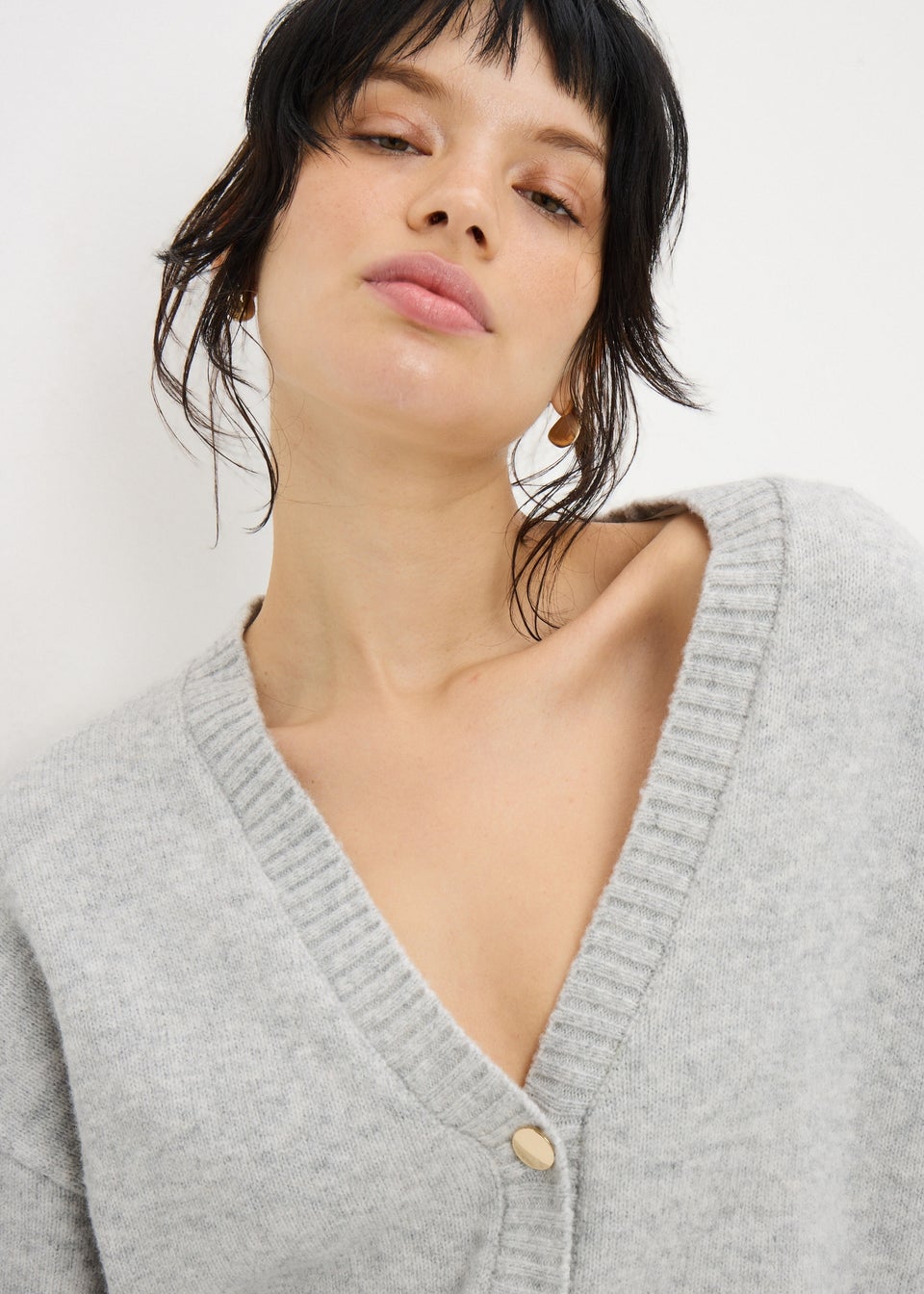 Grey Button Cardigan