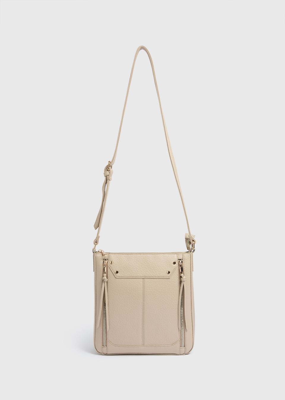 Beige Messenger Crossbody Bag