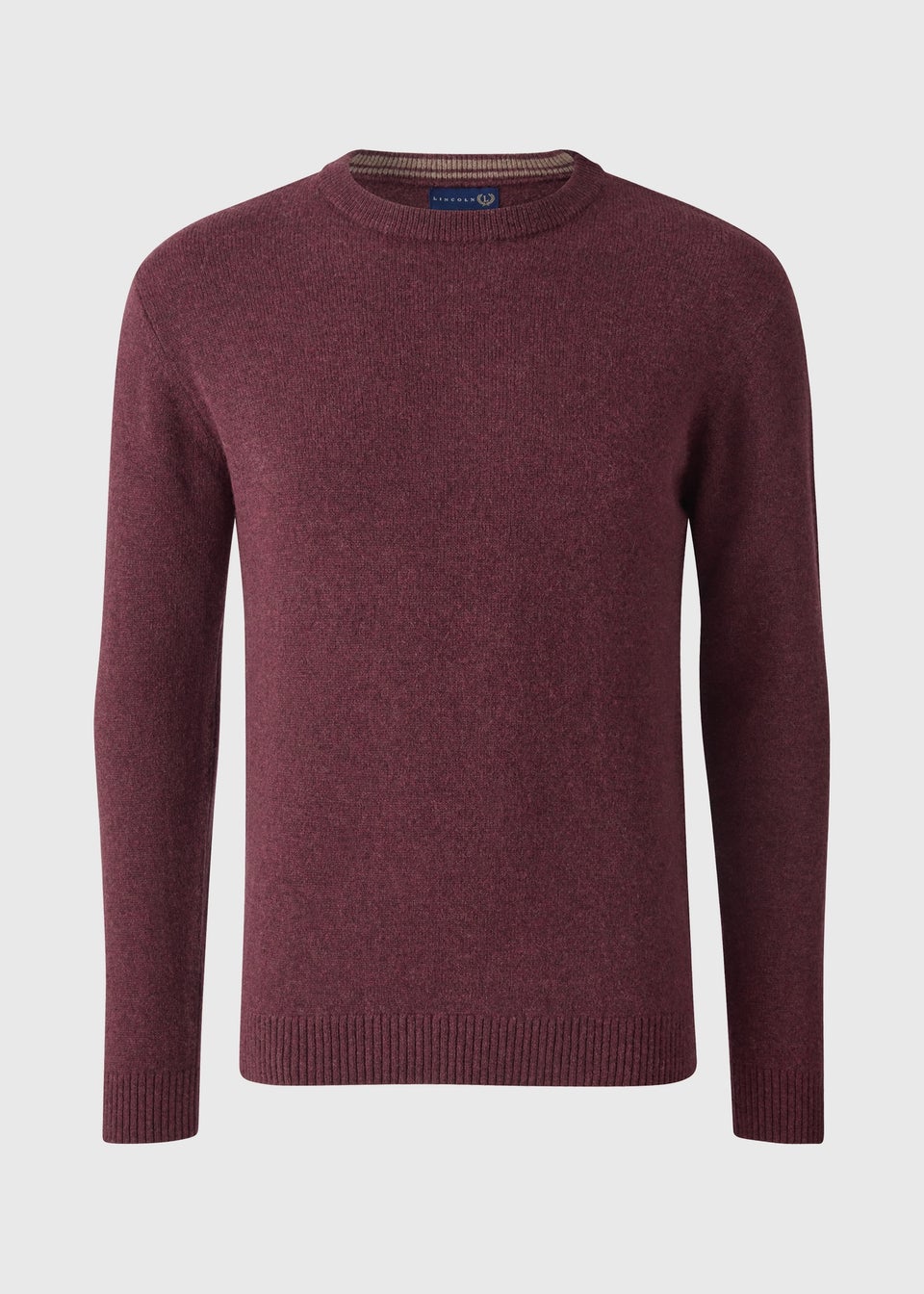 Burgundy Long Sleeve Crew Neck Jumper