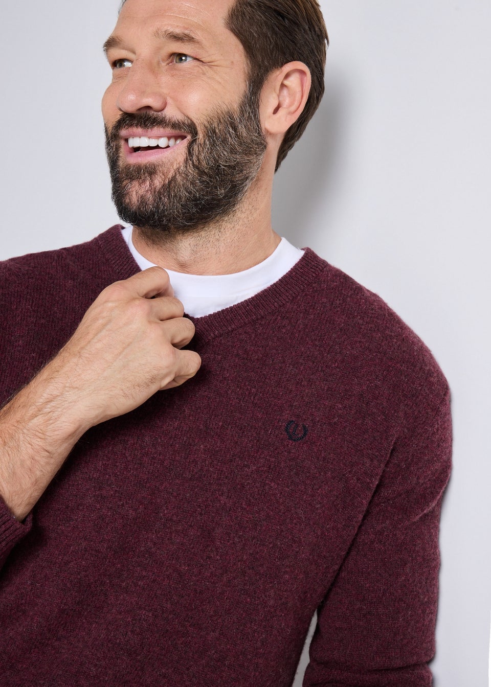 Burgundy Long Sleeve Crew Neck Jumper