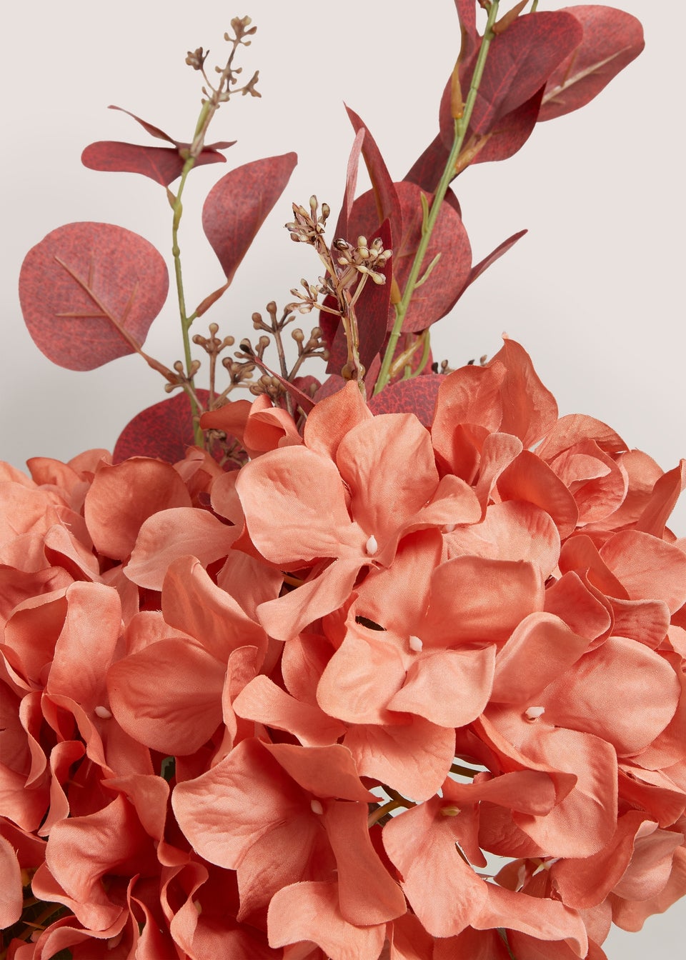 Peach Hydrangea Glass Vase