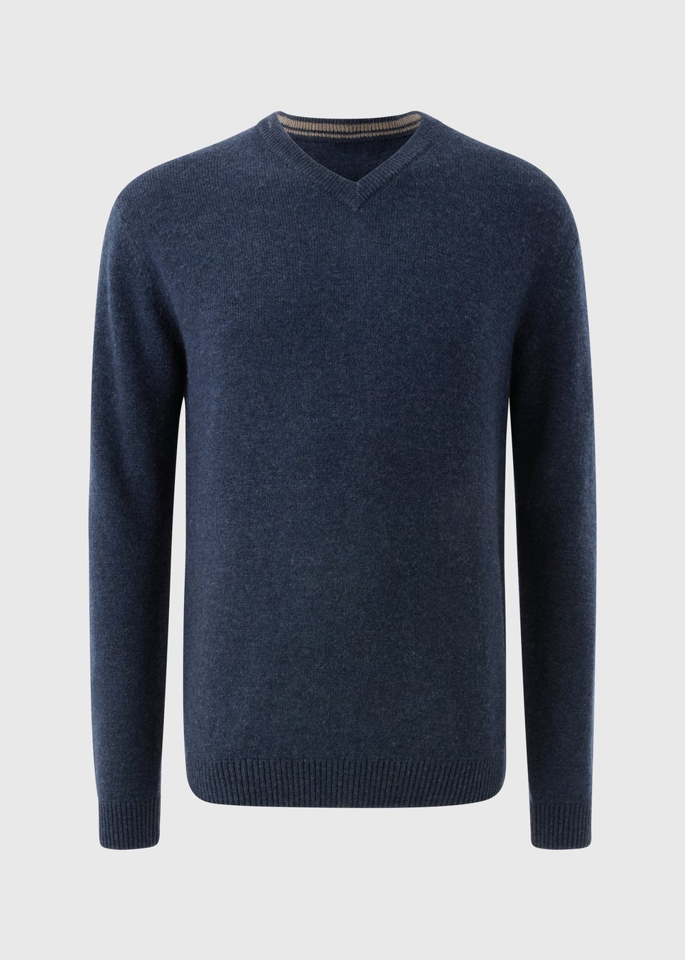 Lincoln Navy Lambswool V Neck Jumper