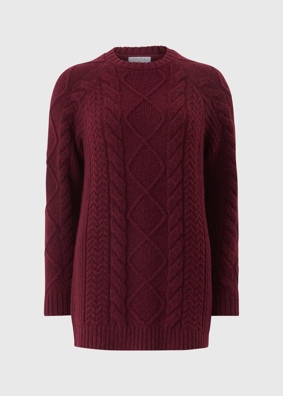Burgundy Cable Knit Tunic Dress