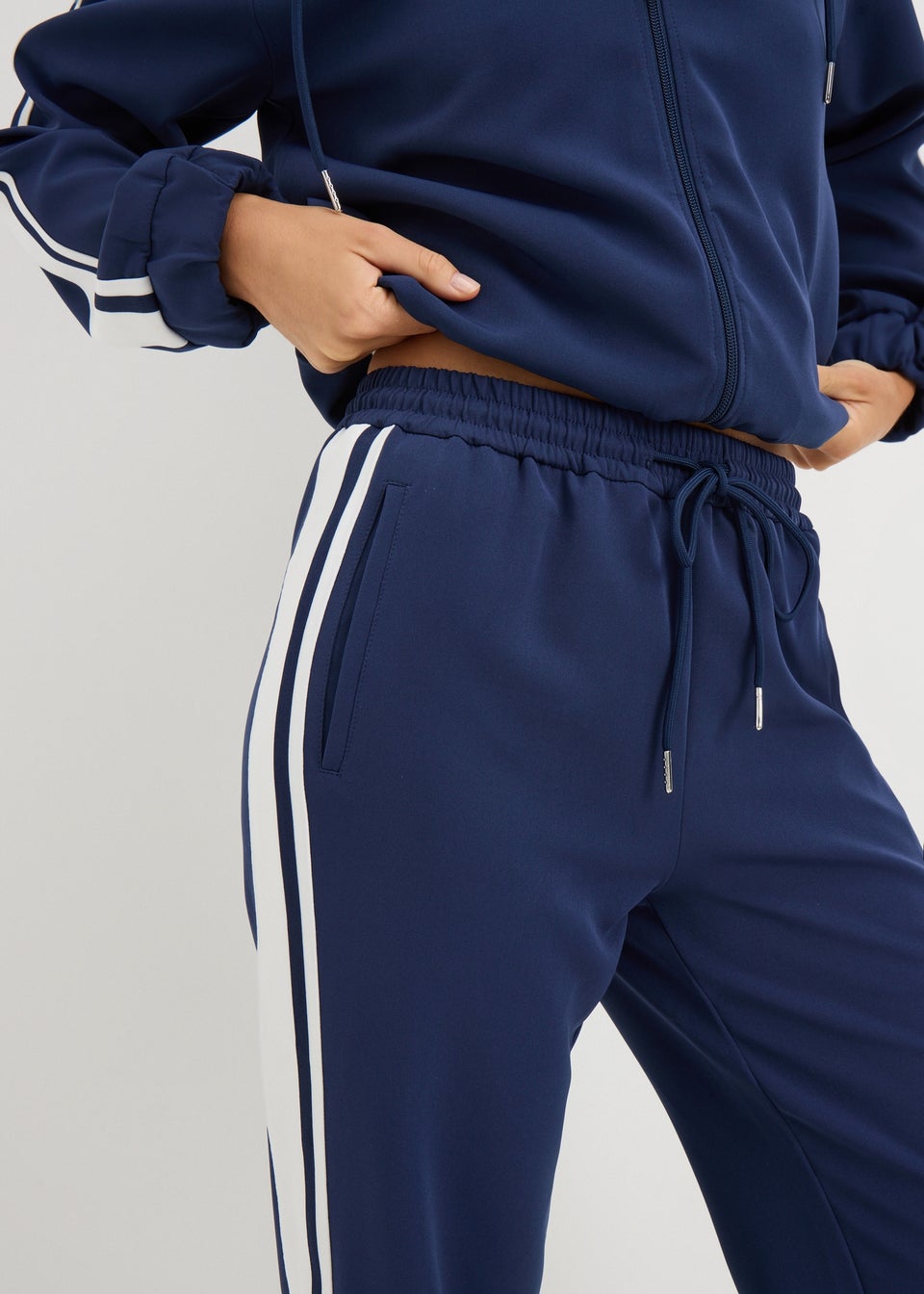 Navy Side Stripe Jogging Bottoms