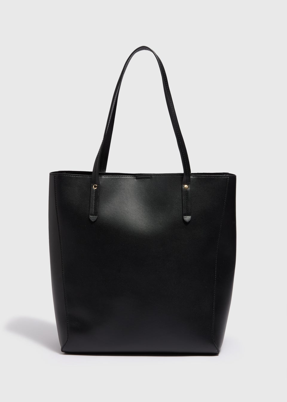 Black Faux Leather Croc Tote Bag