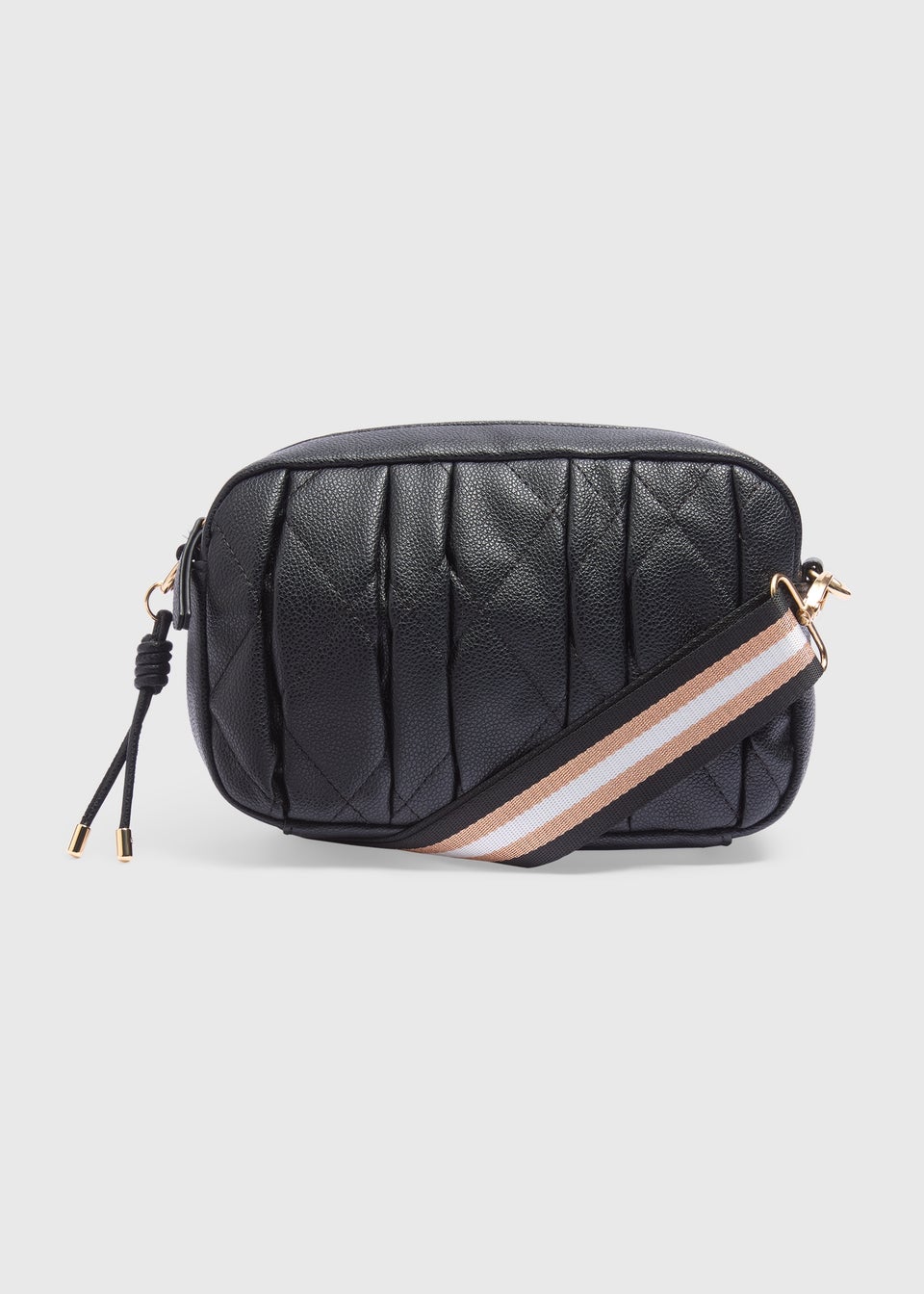Women's Black Quilted Camera Bag