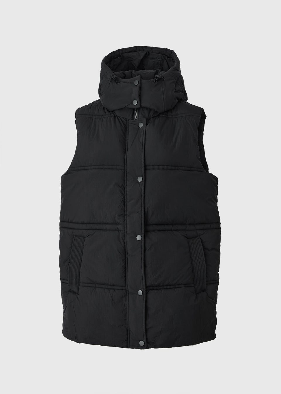 Black Padded Mid Length Gilet
