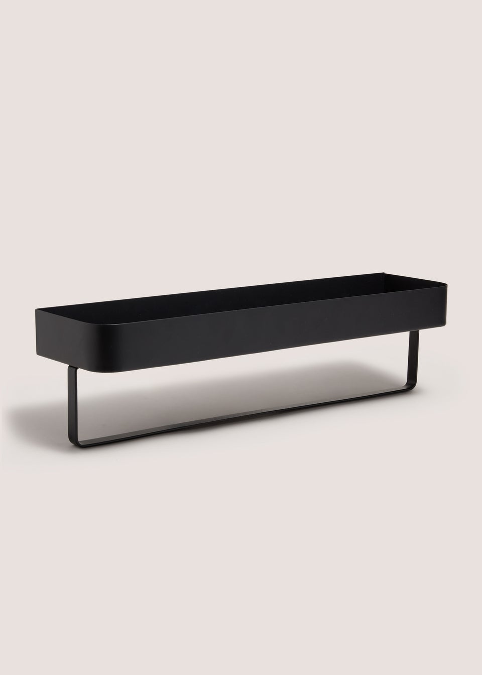 Black Metal Shelf With Towel Rail