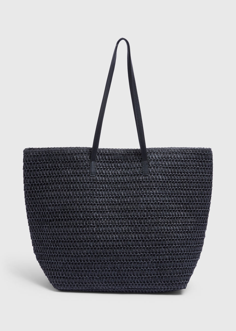 Black Straw Beach Bag
