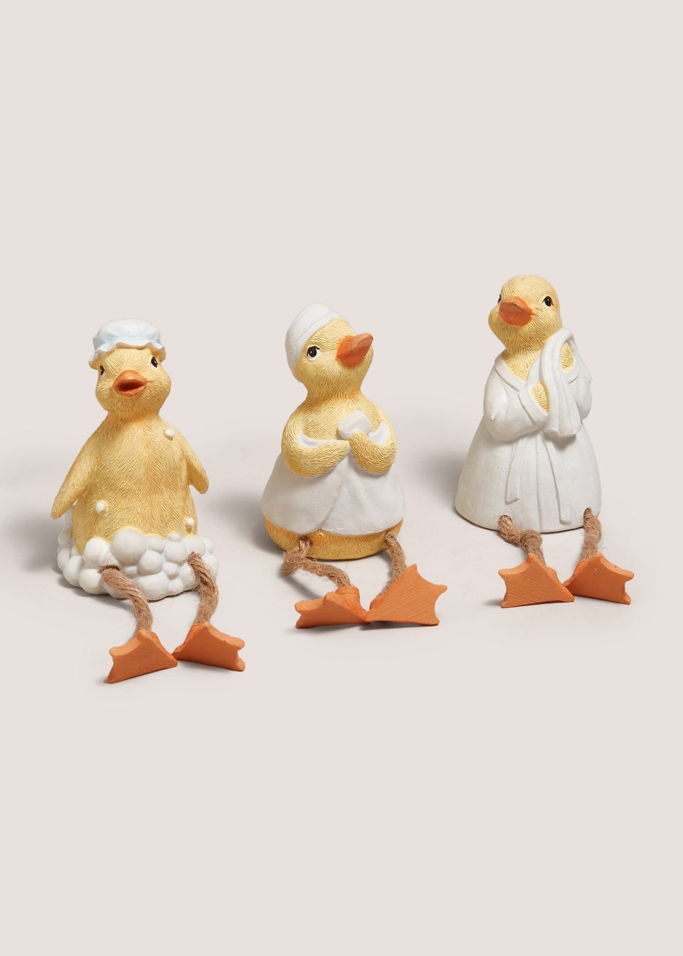 3 Piece Yellow Duck Dangly Leg Ornaments