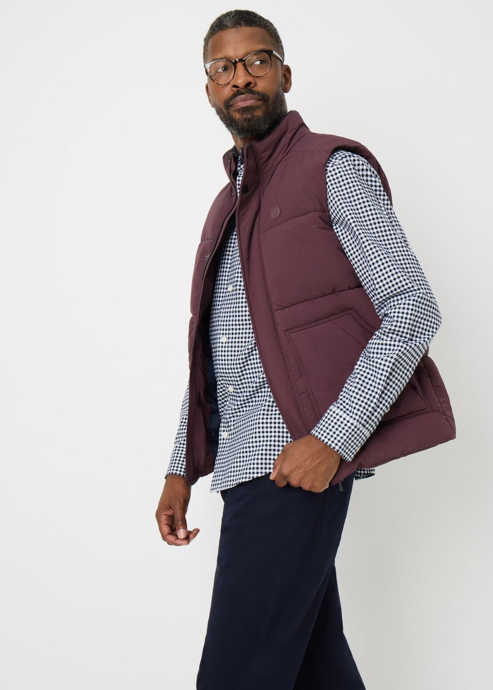 Burgundy Borg Gilet