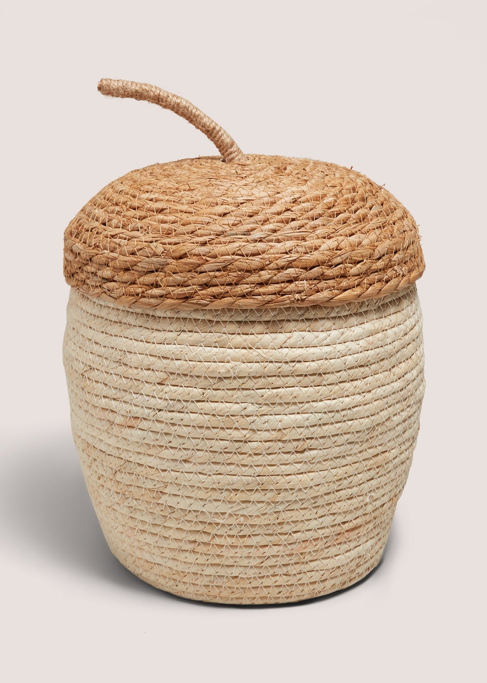 Neutral Acorn Lidded Basket