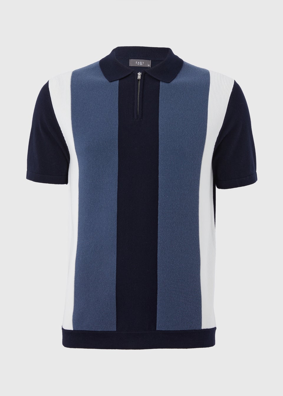 Blue Stripe 1/4 Zip Smart Polo Shirt