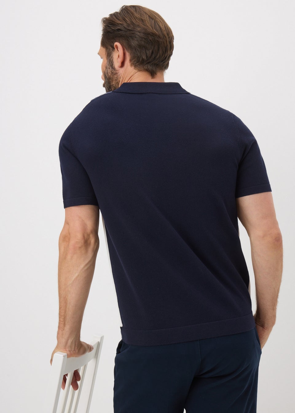 Blue Stripe 1/4 Zip Smart Polo Shirt
