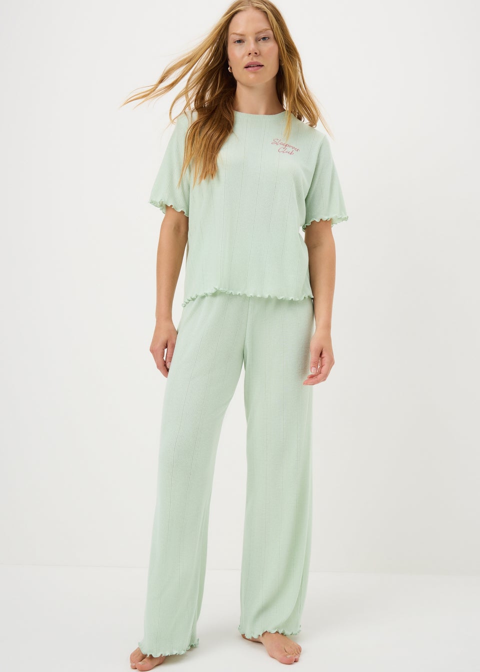 Green Wide Leg Pyjama Set
