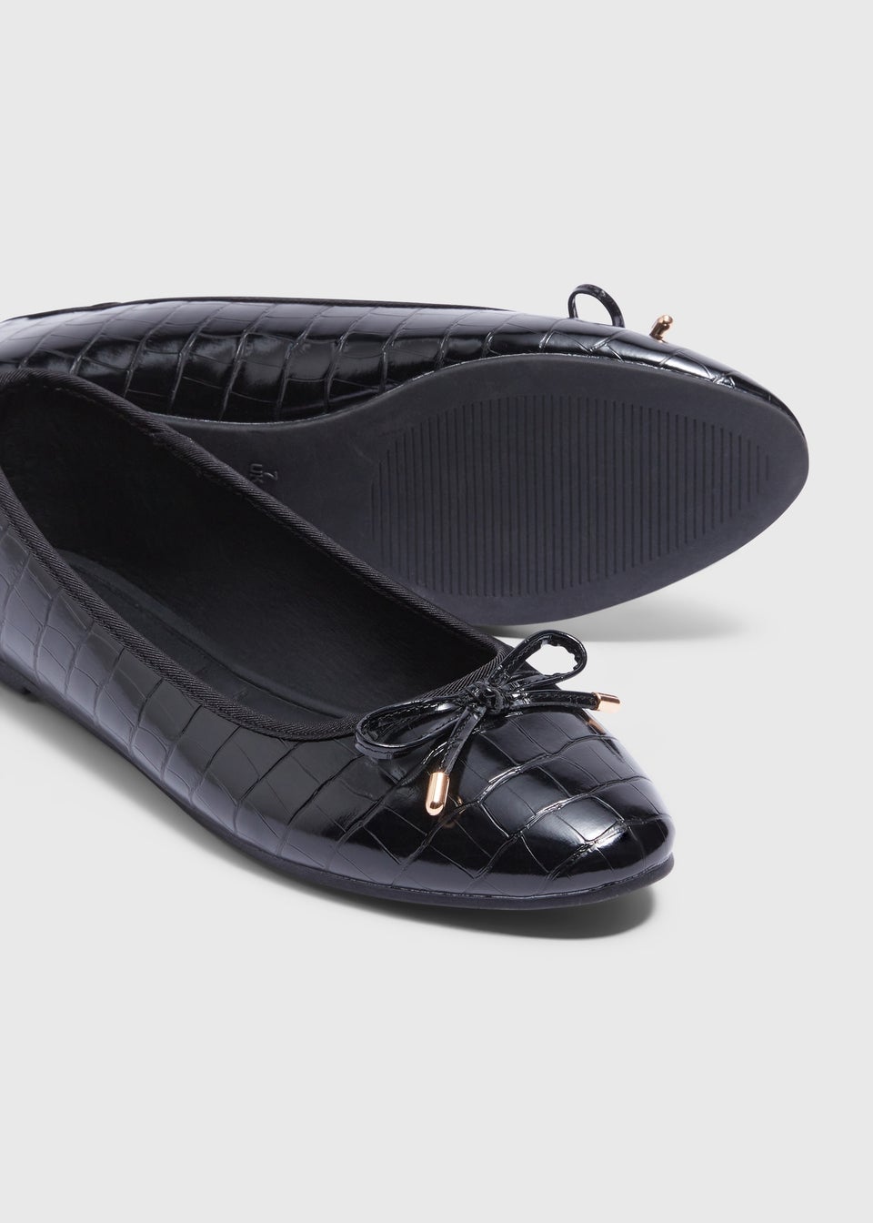 Black Croc Ballet Shoes