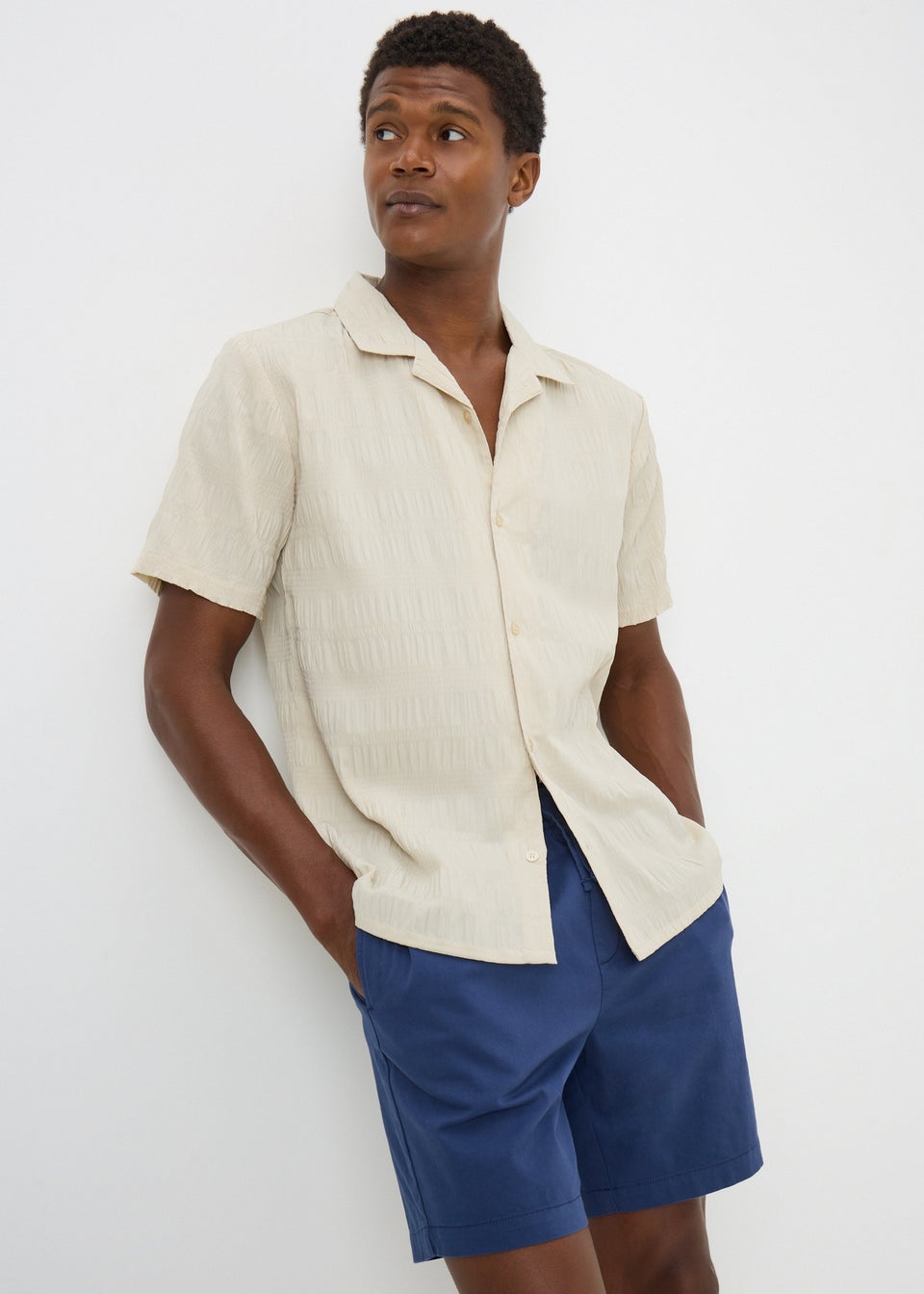 Ecru Smart Textured Shirt