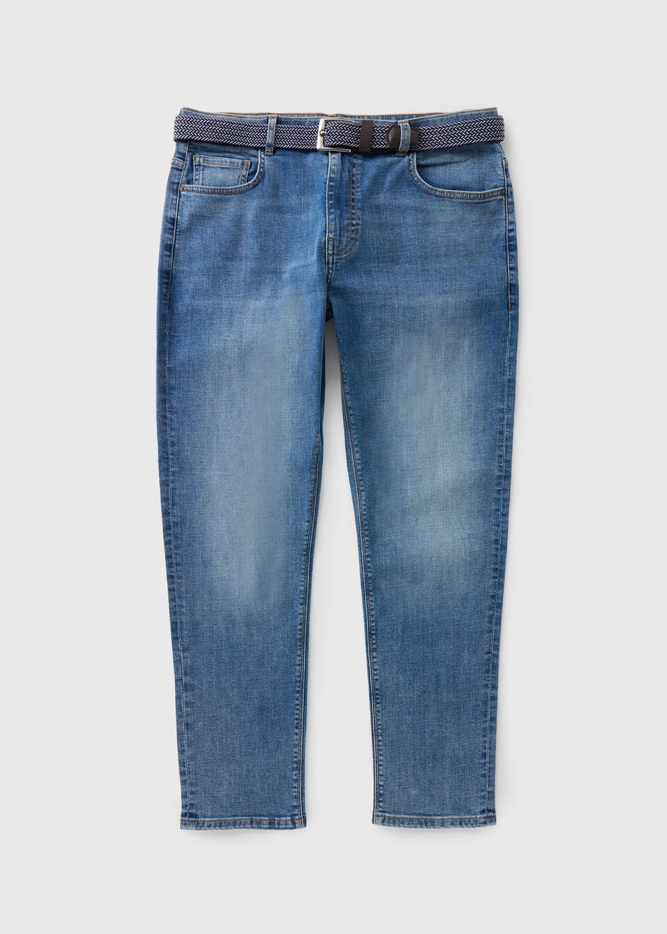 Lightwash Belted Denim Jeans
