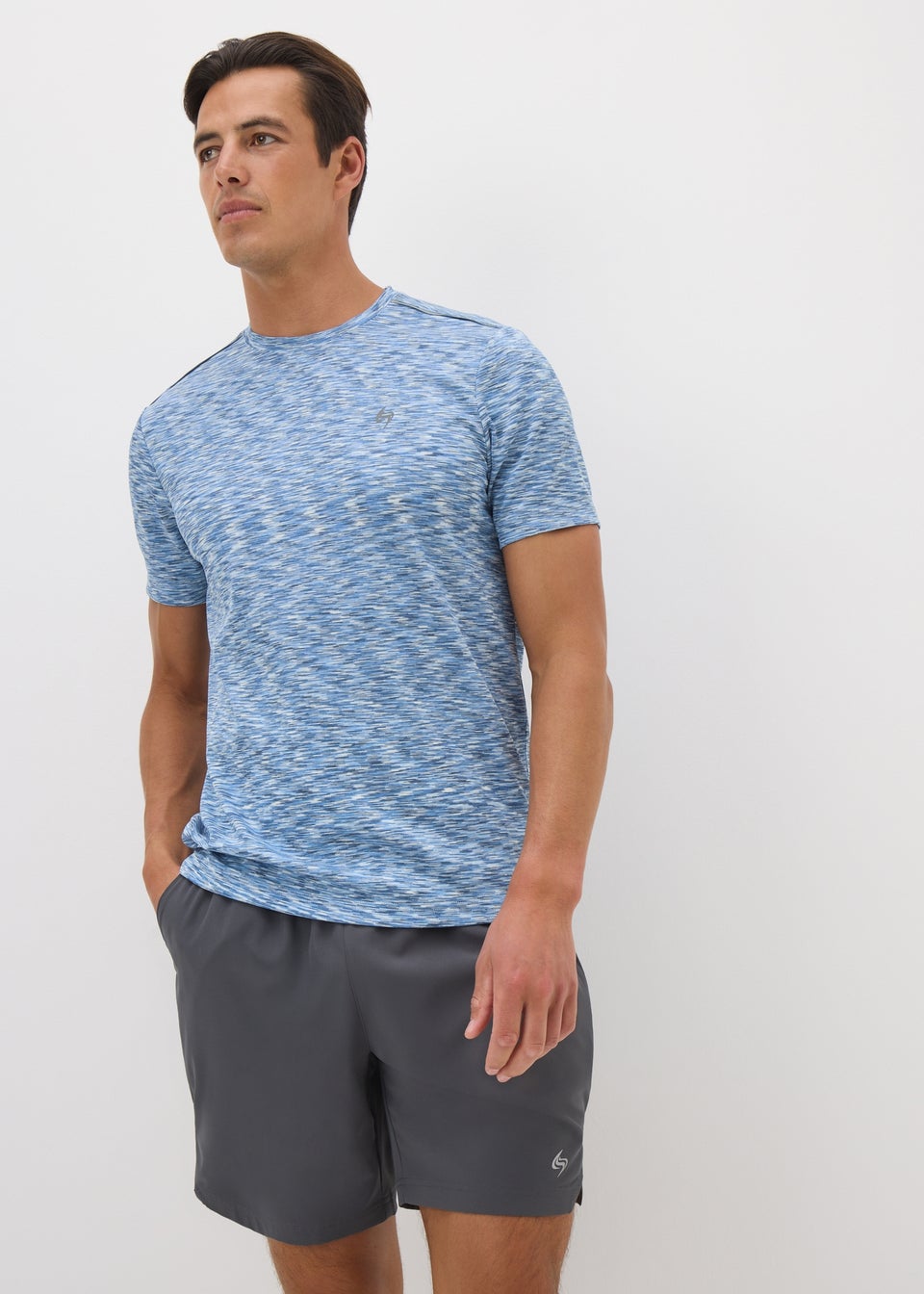 Souluxe Blue Texture Space Dye T-Shirt