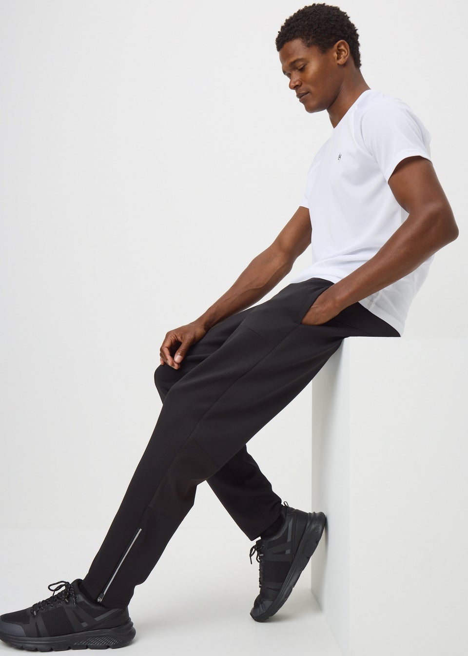 Souluxe Black Sports Wide Leg Co Ord Jogging Bottoms