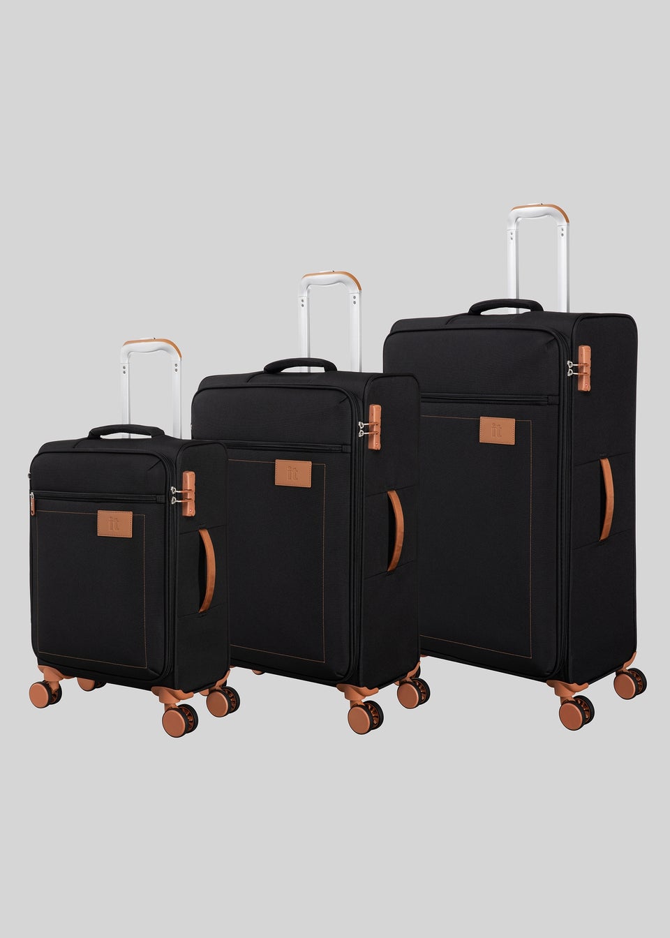 IT Luggage Black Soft Suitcase