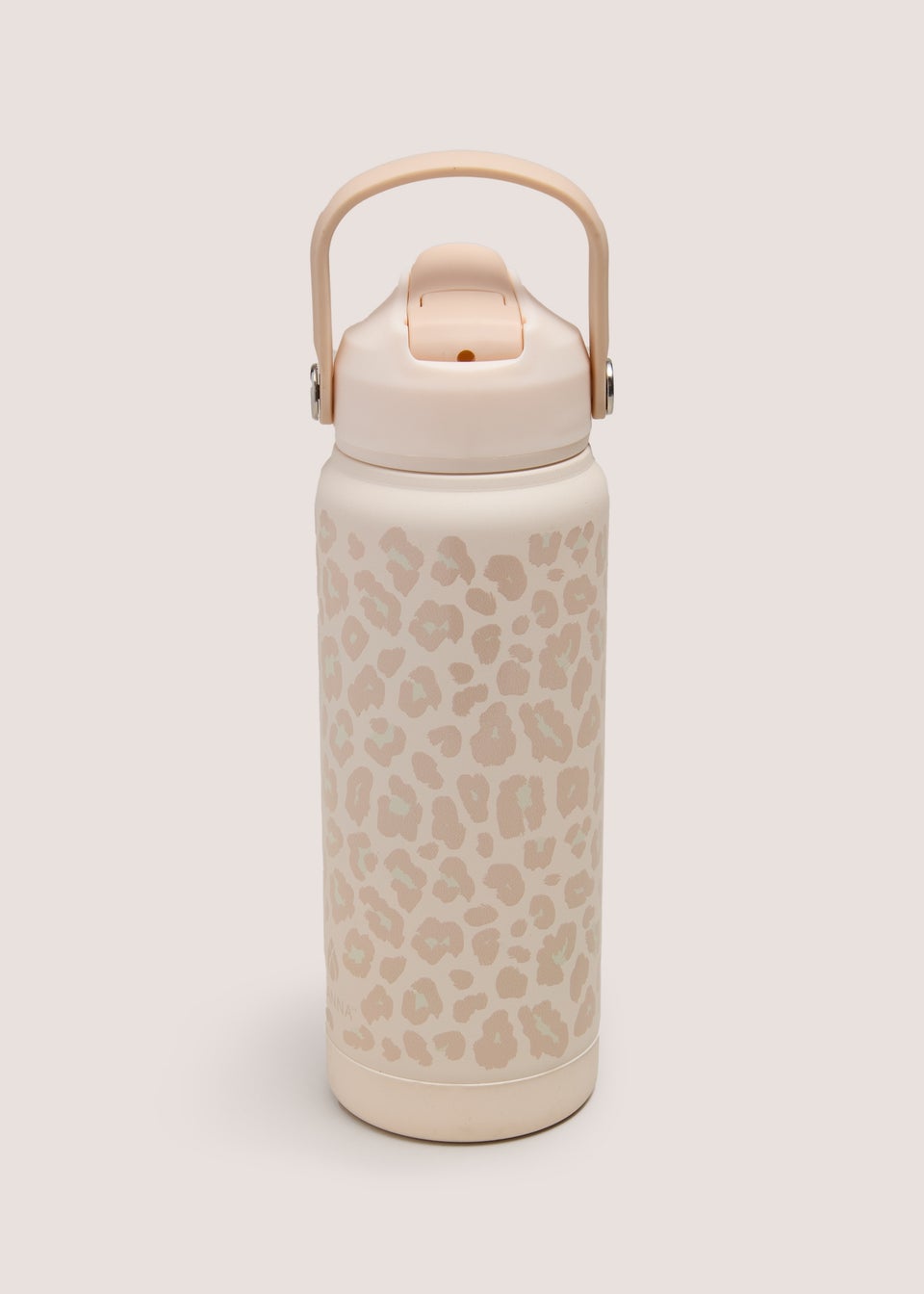 Cream Animal Print Handle Water Bottle